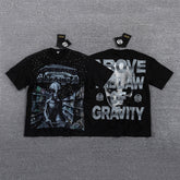 I Move With The Gravity Portrait Double‑Sided Graphic Print Crew Neck Streetwear T‑Shirt