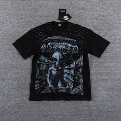 I Move With The Gravity Portrait Double‑Sided Graphic Print Crew Neck Streetwear T‑Shirt