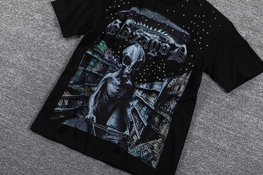 I Move With The Gravity Portrait Double‑Sided Graphic Print Crew Neck Streetwear T‑Shirt