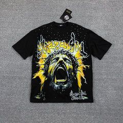 Keep Calm Love The Game Yellow Lightning Double‑Sided Graphic Print Crew Neck Streetwear T‑Shirt