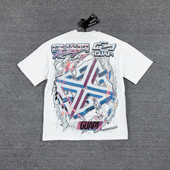 Retro Racing Car Double‑Sided Graphic Print Crew Neck Streetwear T‑Shirt