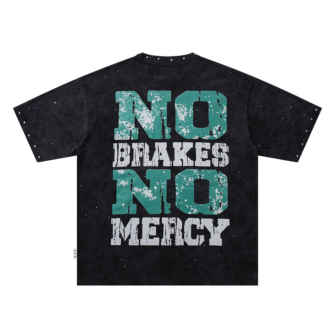 Eagle No Mercy Double‑Sided Graphic Print Crew Neck Streetwear T‑Shirt