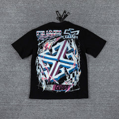 Retro Racing Car Double‑Sided Graphic Print Crew Neck Streetwear T‑Shirt