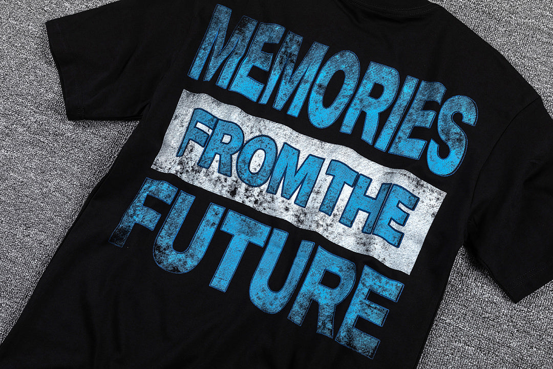 Glazagod "Memories From The Future" Planet Landscape Double‑Sided Graphic Print Crew Neck Streetwear T‑Shirt
