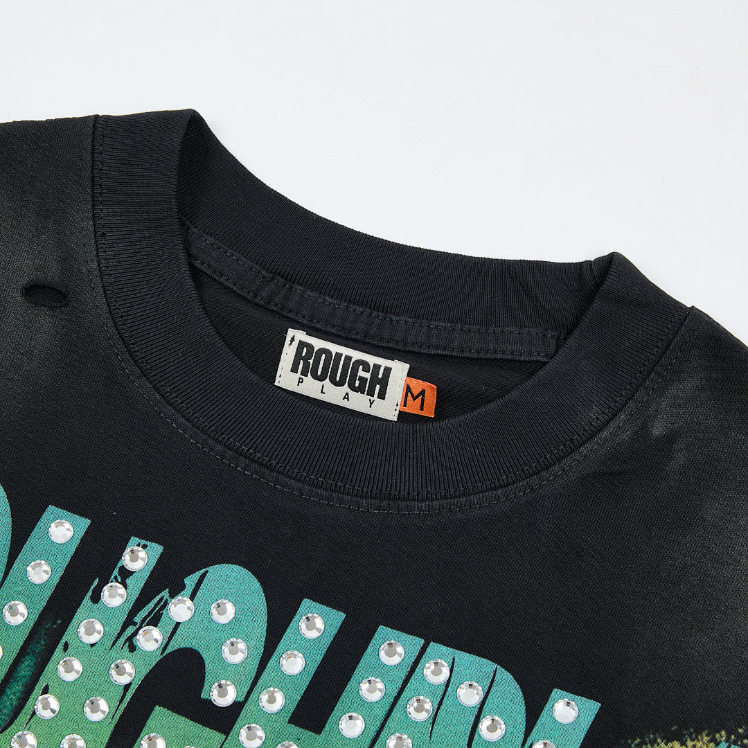 Rough Club Skeleton Car Graphic T-Shirt