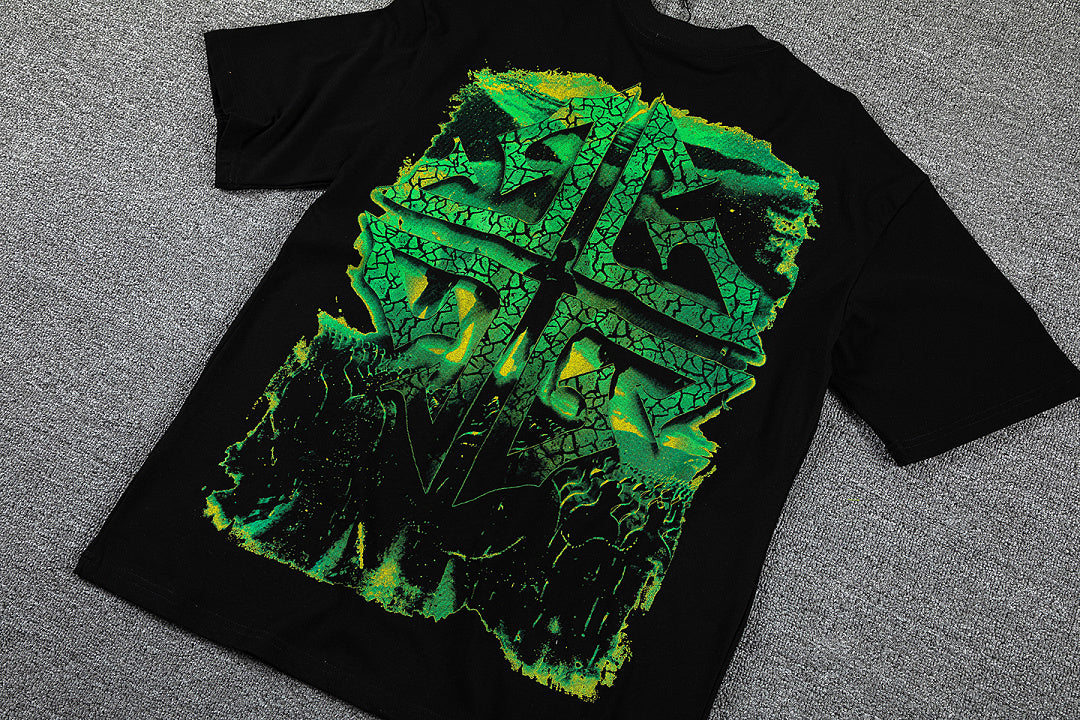 Jamaica Flag Portrait Double‑Sided Graphic Print Crew Neck Streetwear T‑Shirt