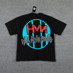 HVM Harmony Skull Monster Black Double‑Sided Graphic Print Crew Neck Streetwear T‑Shirt