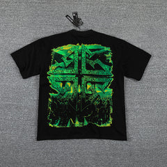 Jamaica Flag Portrait Double‑Sided Graphic Print Crew Neck Streetwear T‑Shirt