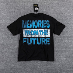 Glazagod "Memories From The Future" Planet Landscape Double‑Sided Graphic Print Crew Neck Streetwear T‑Shirt