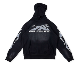 Dark Street‑Style Back Logo Graphic Oversized Hooded Sweatshirt