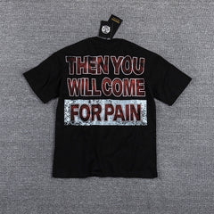 Glazagod Red Star "Then You Welcome For Pain" Double‑Sided Graphic Print Crew Neck Streetwear T‑Shirt